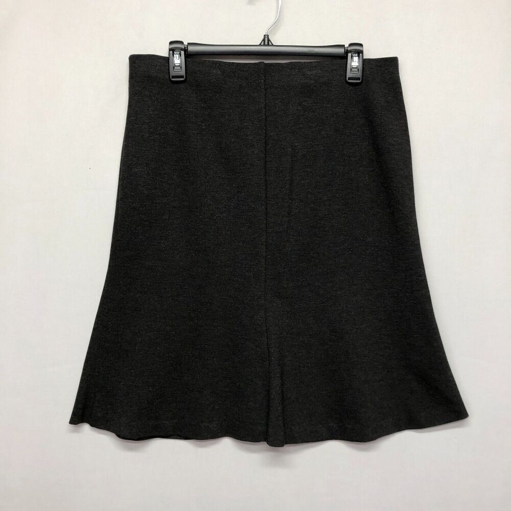 NWT DKNY Women Pull On Stretch A-Line Skirt Size Large Gray Rayon Blend B259 -15